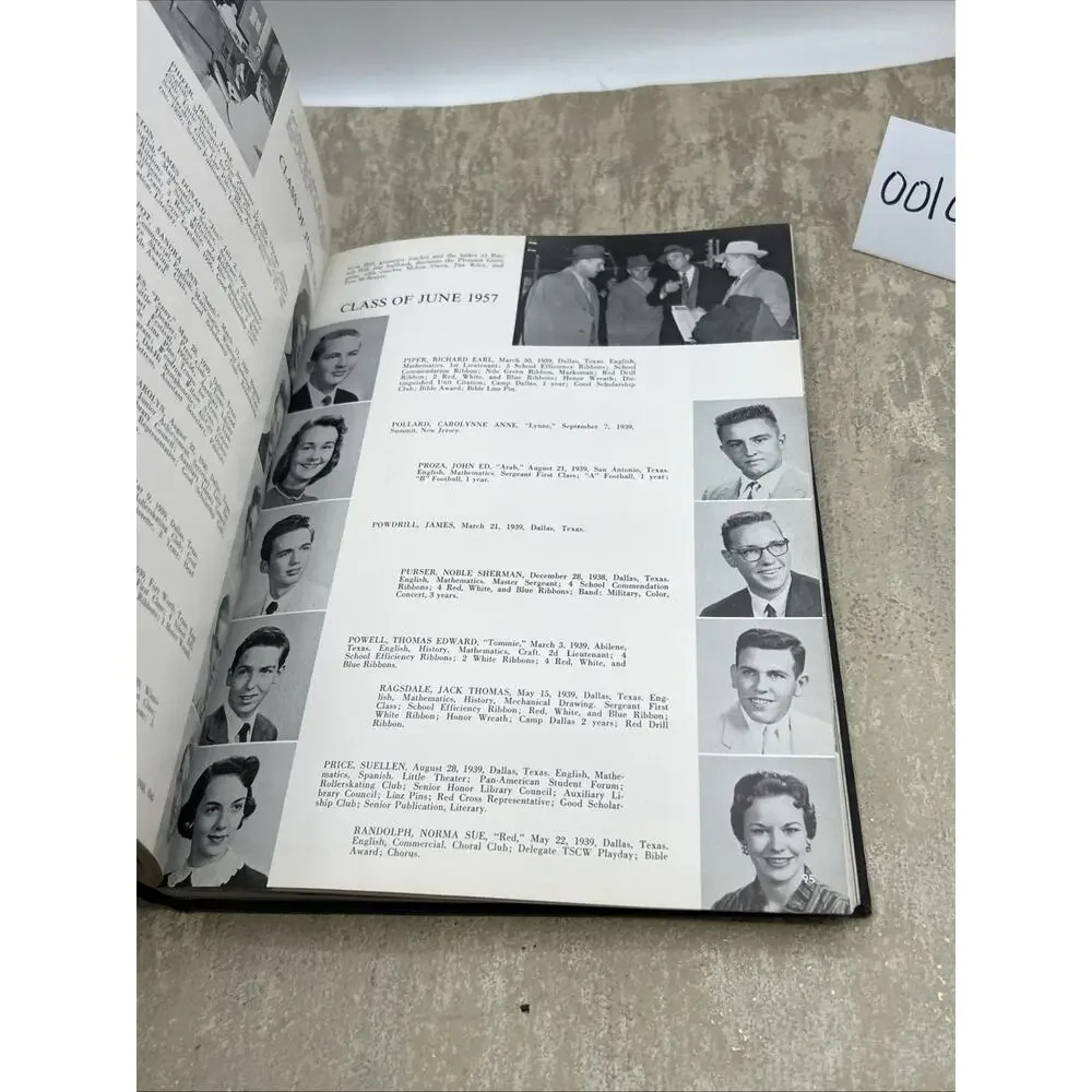1957 Crusader Yearbook,Woodrow Wilson High School,Dallas,Texas